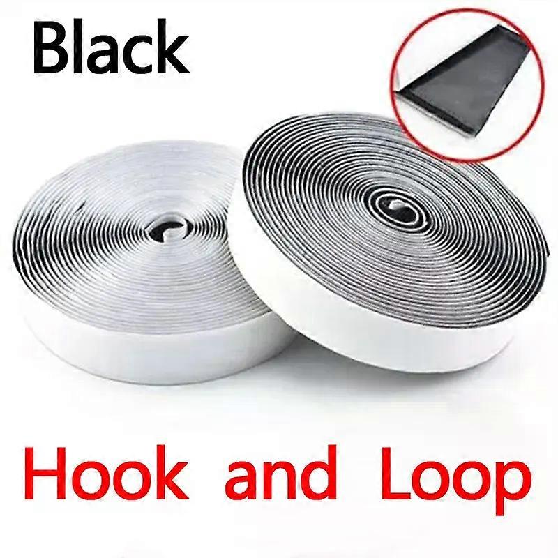 Security 20mm Double Sided Hook and Loop Tape Black&White Self-Adhesive Strips Heavy Duty Reusable Fastener for DIY Crafts Fabric Sticker