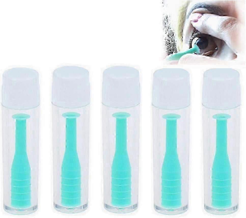 5Pcs Silicone Contact Lens Inserter and Remover Tool with Suction Plunger & Storage Case for Hard and Soft Lenses - Home and Travel Use