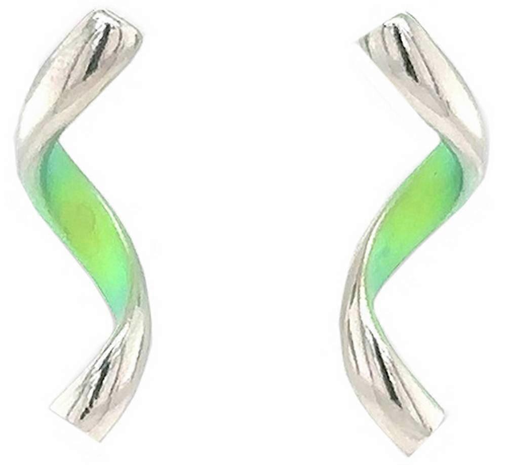 Ti2 Titanium Spiral Stud Earrings - Green