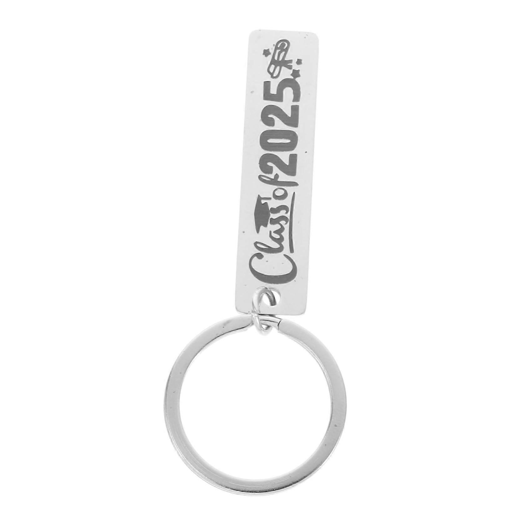 Graduation Gift Keyring for Him and Her, Stainless Steel Inspirational Keepsake with Rectangular Gift Box for Students