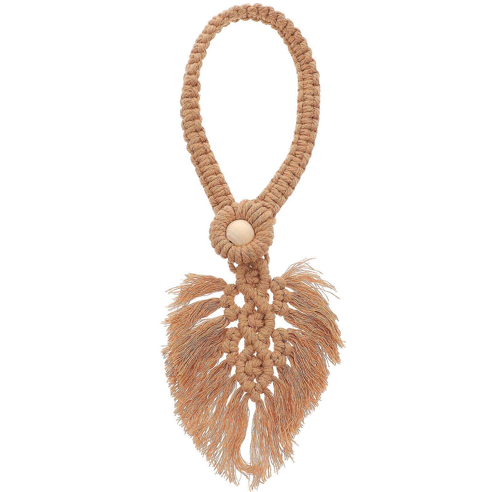 カーテンホルダー葉の形をした装飾アクセサリーモダンなデザインのコーヒーカラーサイズ54X10X1cm住宅所有者に適していますインテリアデザイナー1パック