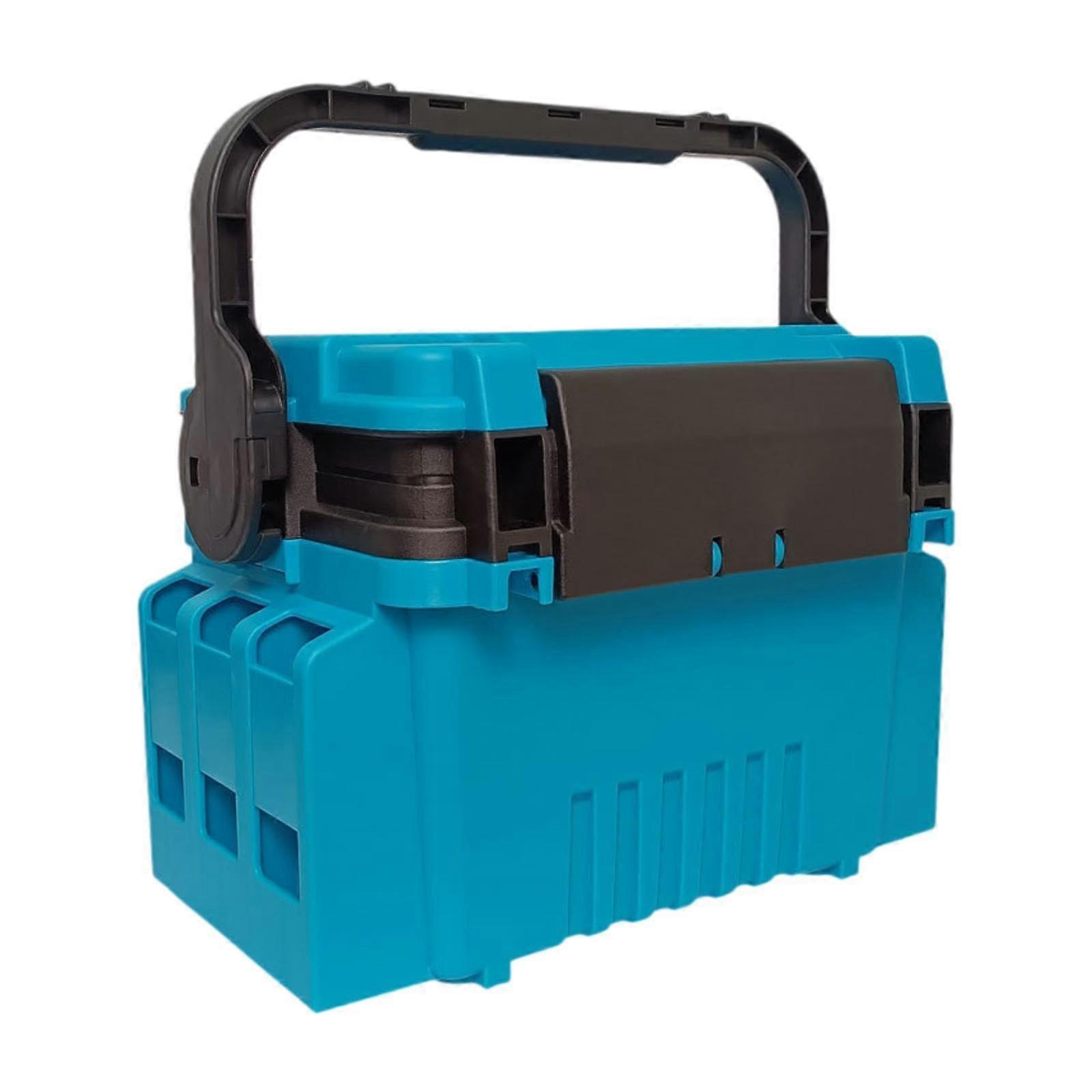 Tackle storage box, bait box, equipment, multifunctional organizer, doublelayered, multifunctional portable fishing tool, blue 2