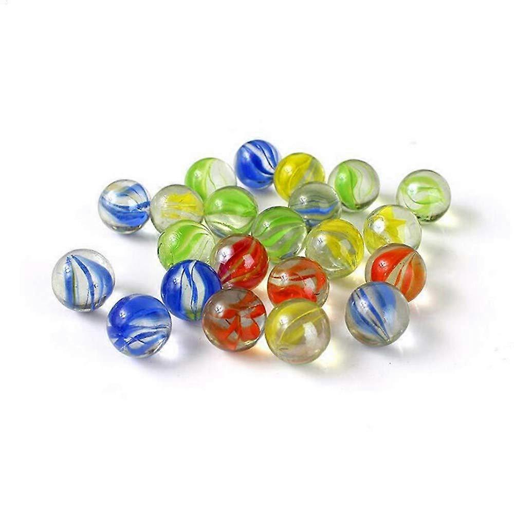 20 Pieces Color Mixing Glass Marbles 16mm Kids Marble Games DIY and Home Decoration with Storage Container (Pack of 20)