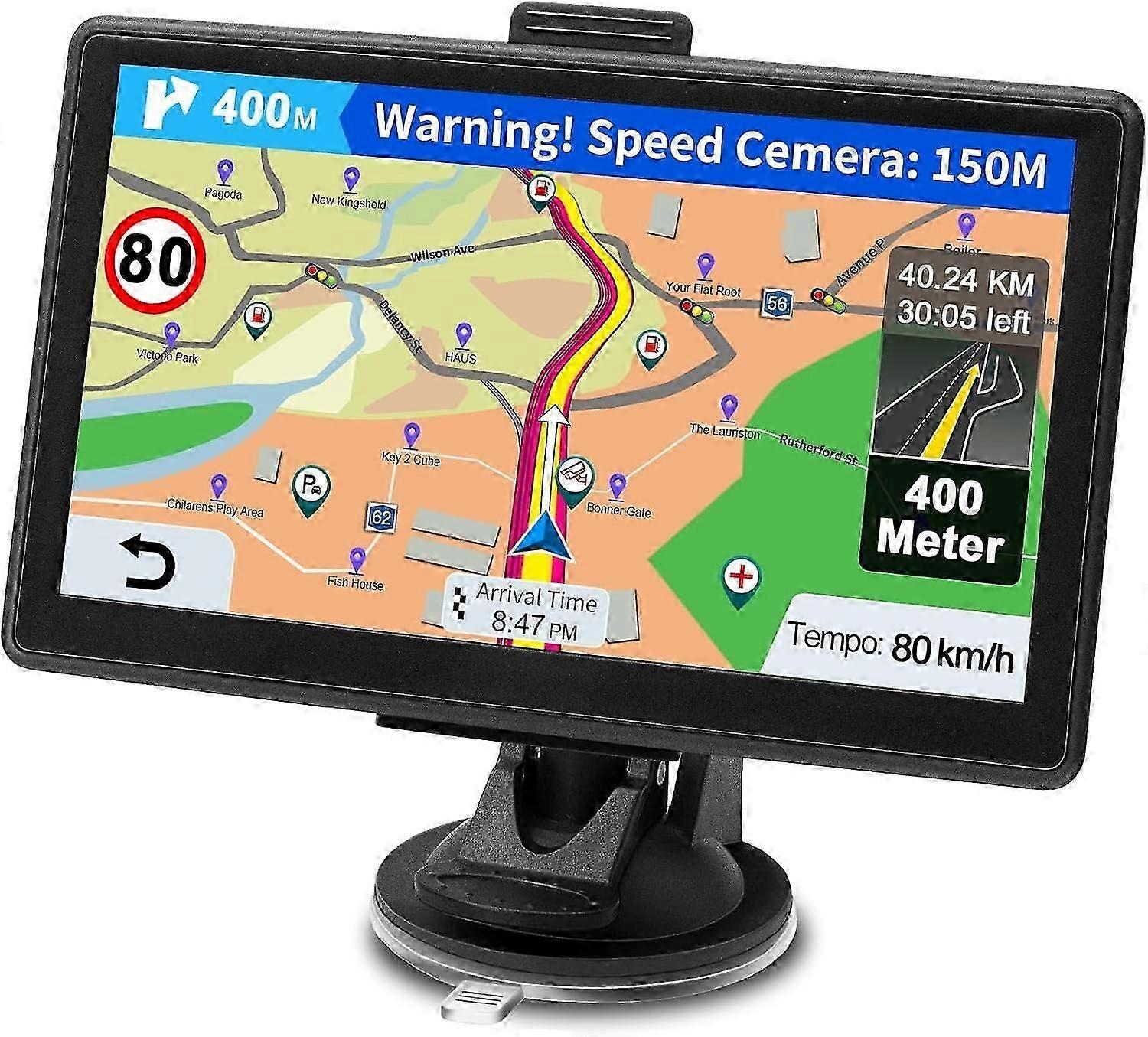 نظام تحديد المواقع العالمي (GPS) للسيارة - 7 بوصات ، تحديثات خرائط مجانية مدى الحياة ، وكاميرات السرعة وتنبيهات Poi