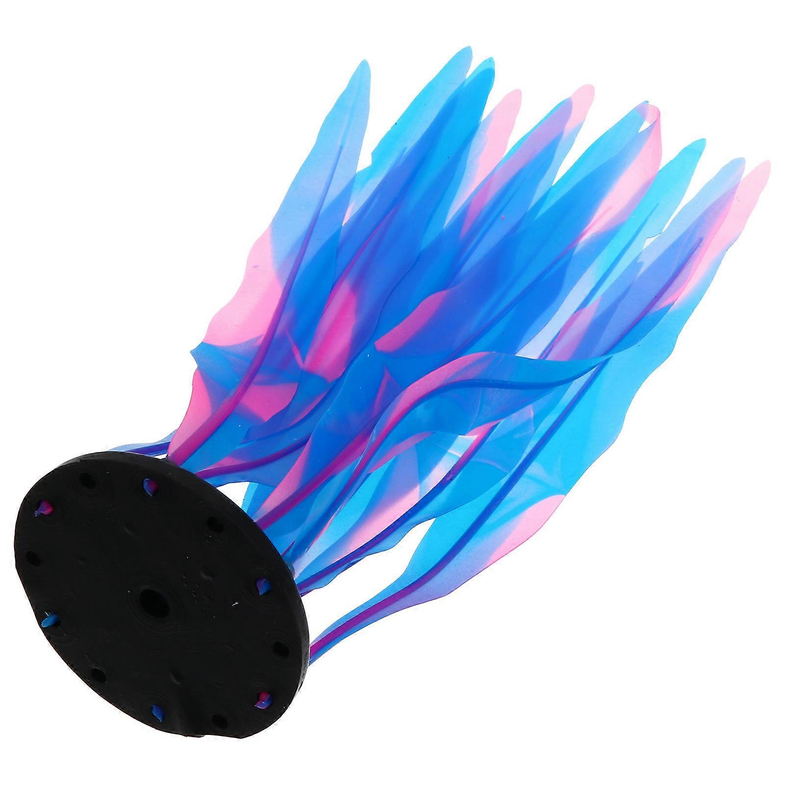 Blue Resin Fish Tank Seaweed Ornament for Aquarium Decor with Realistic Design and Durable Use 6.3 Inches