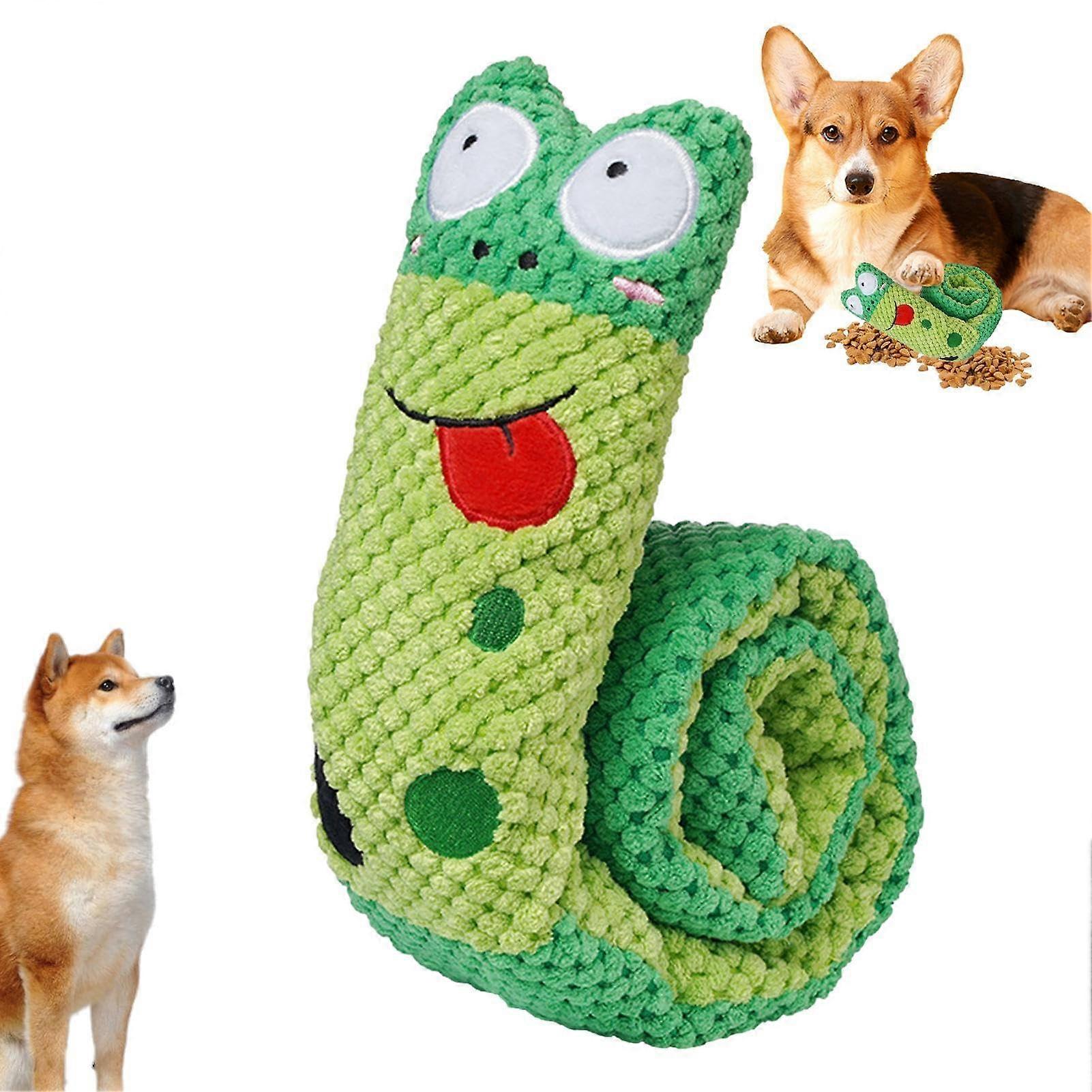 Plush Sniffing Toy for Dogs, Interactive Snail Chew Toy, Squeaky Crinkle Plush Dog Toy, Enrichment Biting Toy for Puppies