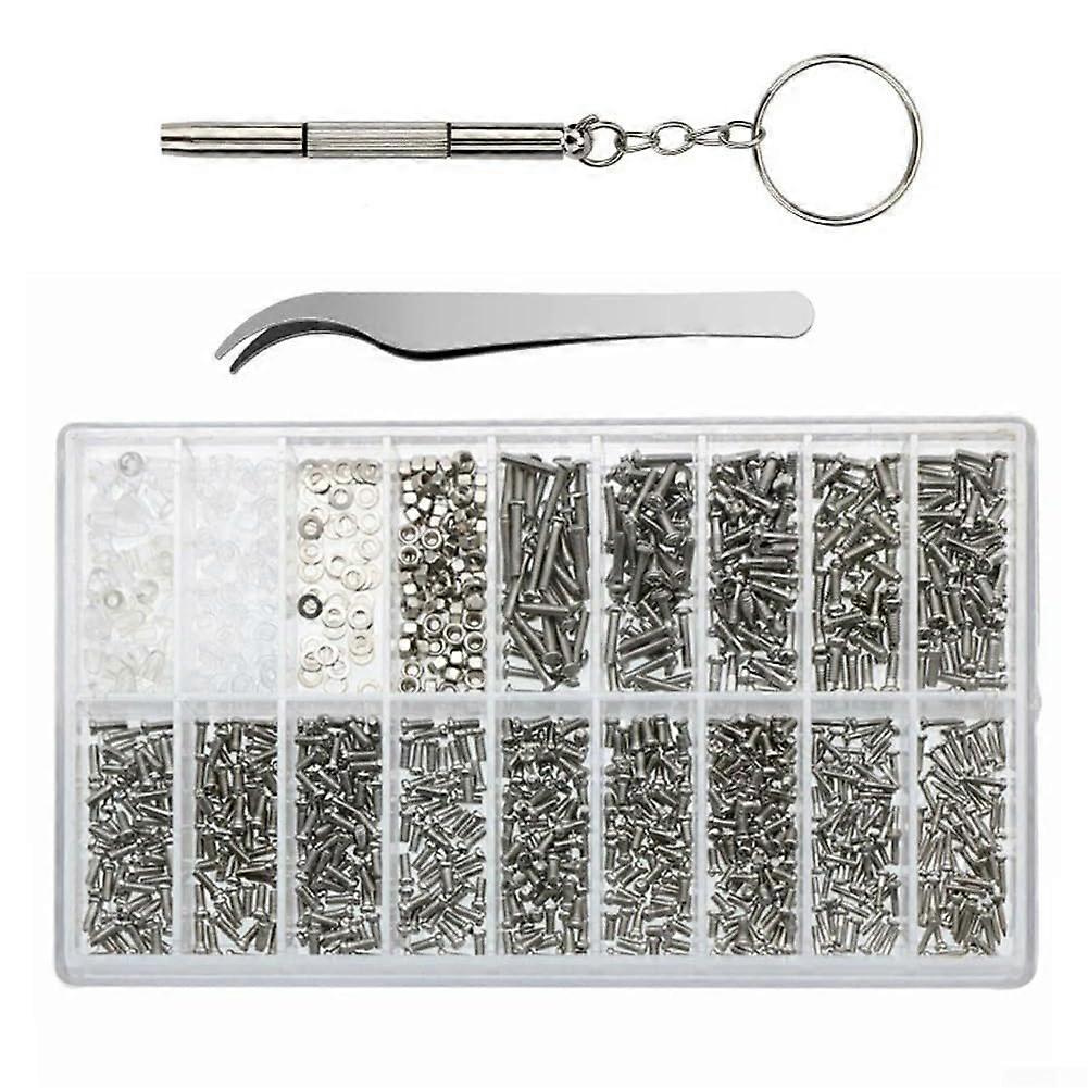 Sun Glasses Kit, 1000Piece, with Multifunctional Screwdriver for Easy Eyewear Fixing Tasks