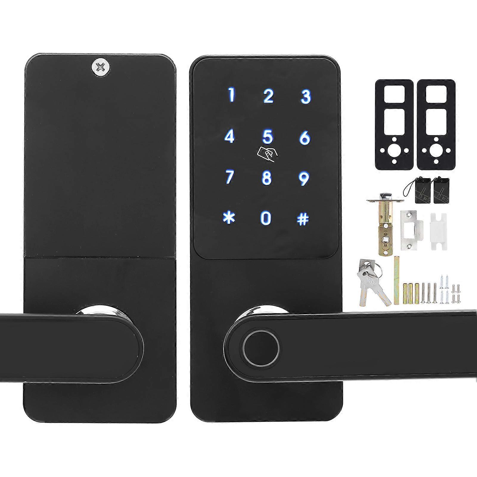 Smart Door Lock Fingerprint Password Card Bluetooth APP Unlock Voice Control for Google Home