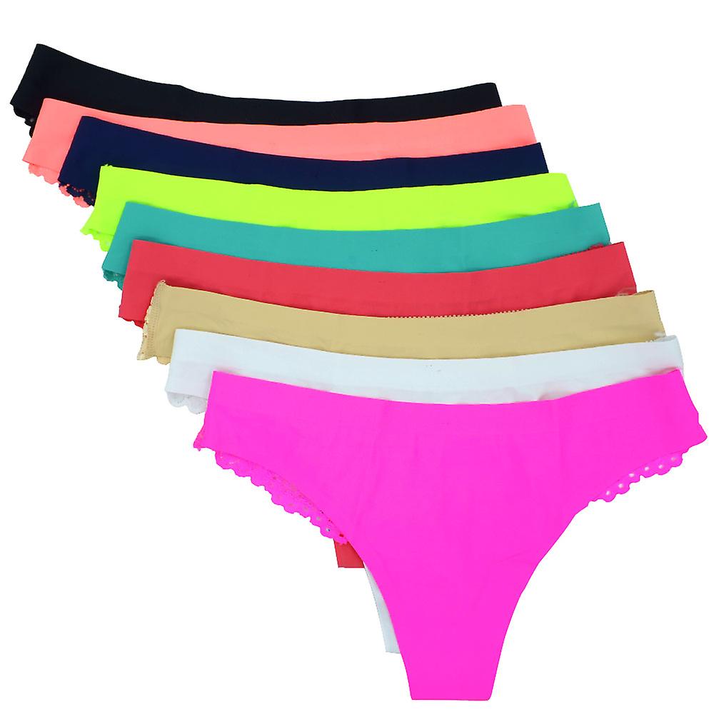 6-Pack Seamless Halfstring Lace Panties - 6 Colores - XS/S