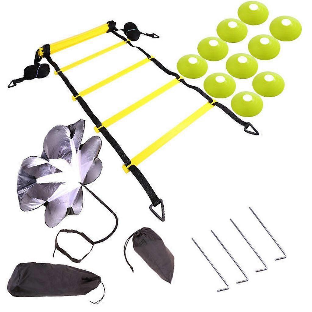 Agility Ladder, Speed Parachute & Cone Training Set, for Improving Speed/Endurance/Footwork