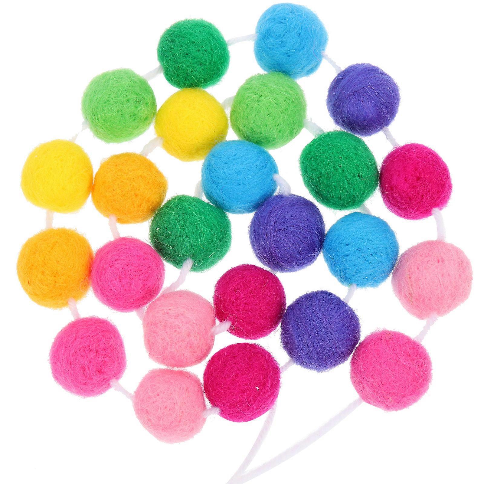DIY Felt Ball Garland Pompom Pendant Festive Occasions Wool Felt Round Shape Elegant Style 1Set