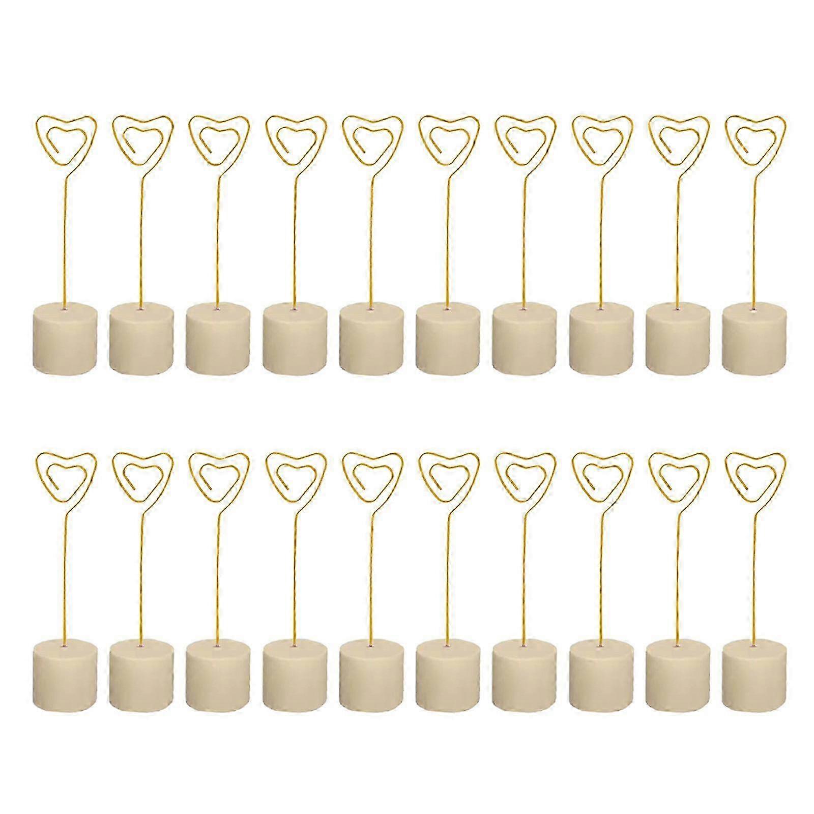 20 Pcs Wood Table Number Holders & Place Card Stands - Rustic Name Card & Food Label Clips for Weddings, Events & Photos