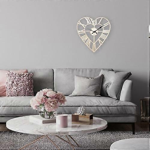 Metal Heart Shape Wall Clock 34.5cm
