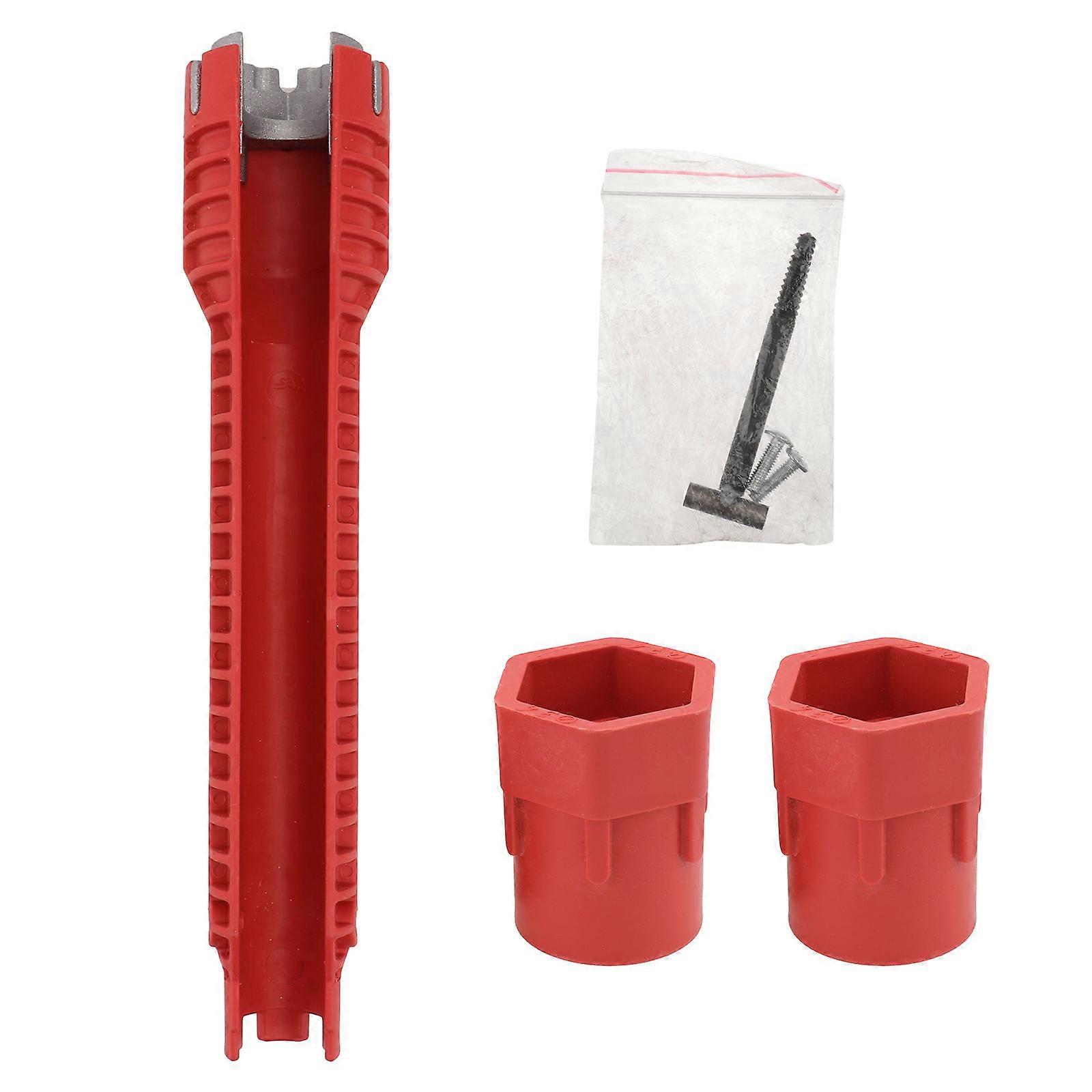 Sink Installer Multifunctional Tool U-shaped Design For Faucets Basins Ball Valves Red 25.5X5CM Nut Tightening 1Set