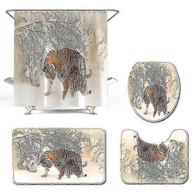 Mng Animal Tiger Printed Toilet Floor Mats