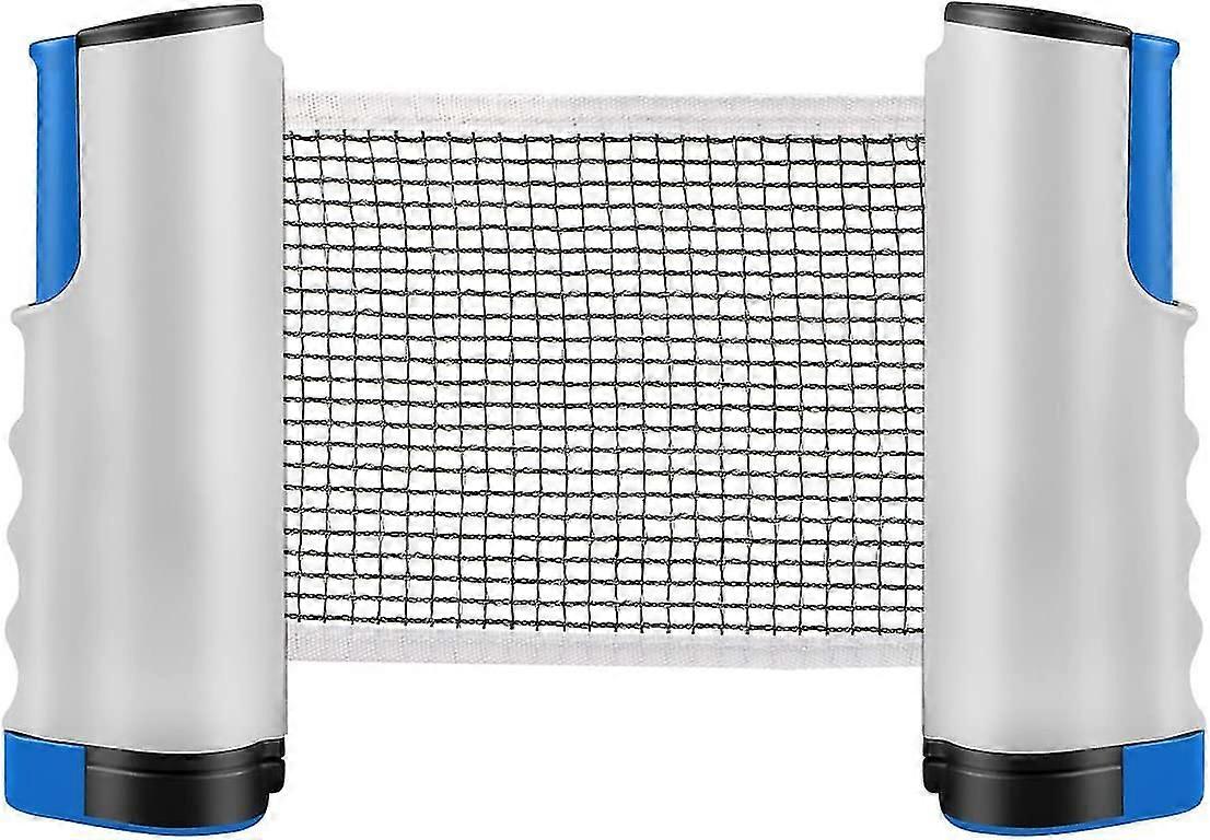 Ping Pong Net, Retractable Table Tennis Net for Outdoor Table Adjustable Net Portable Travel Net, Indoor and Outdoor Accessories (Gray Blue)