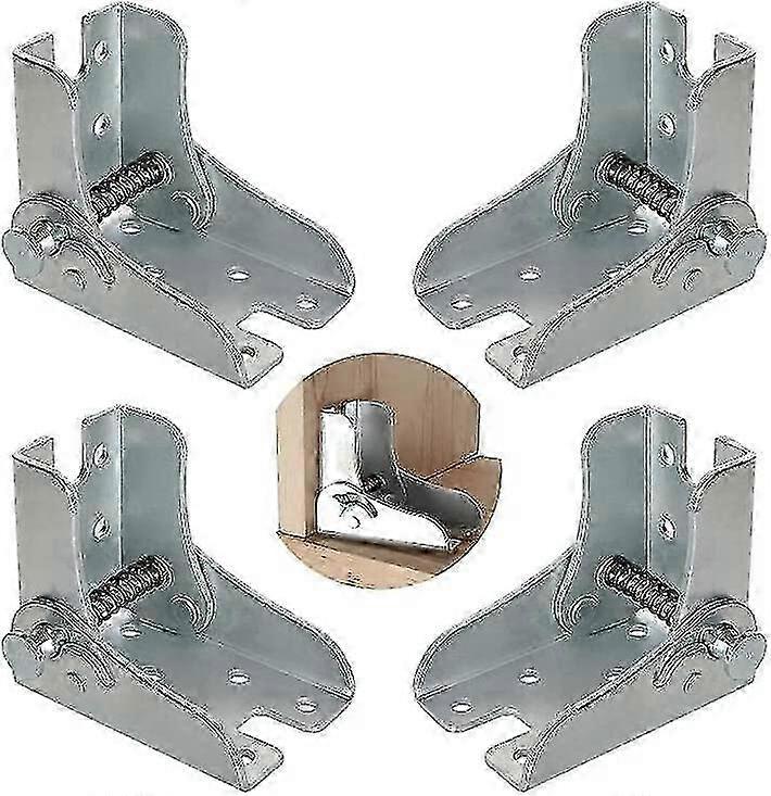 (4 Pcs) Self-Locking Hinge Folding Table Legs, Sturdy Frame