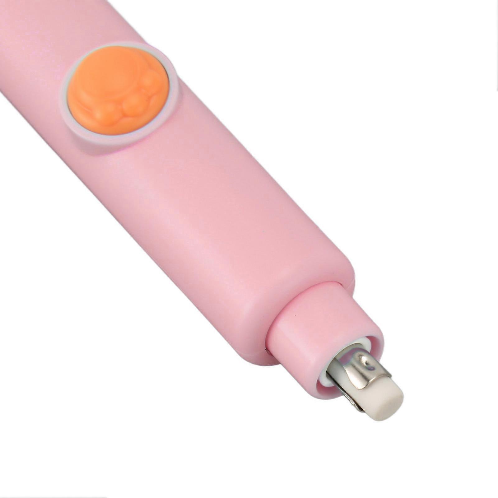Electric Eraser Easy Operation Adjustable Length AAA Battery Powered Electric Pencil Eraser with 20 Refills Roseate