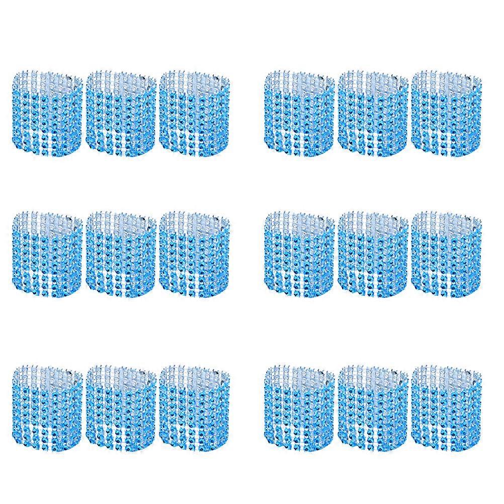 Elegant Napkin Ring with Sparkling Design for Wedding Decoration 30 Pieces Blue Plastic