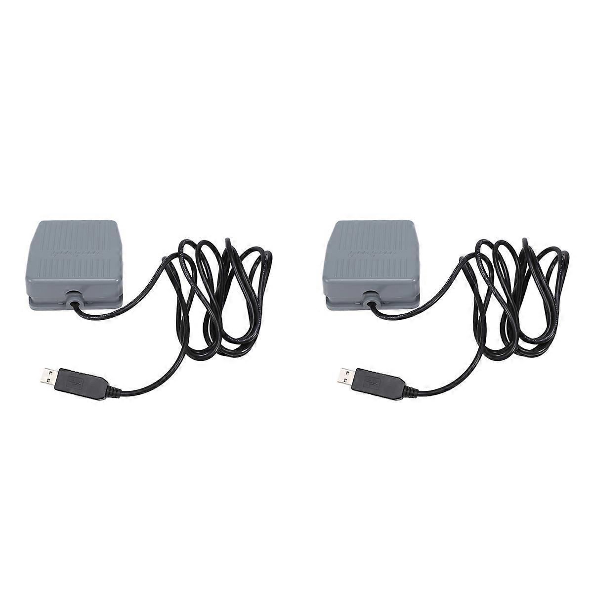 2X USB Foot Switch Keyboard Pedal for HID PC Computer USB Action Switch Control Key Functions Mouse