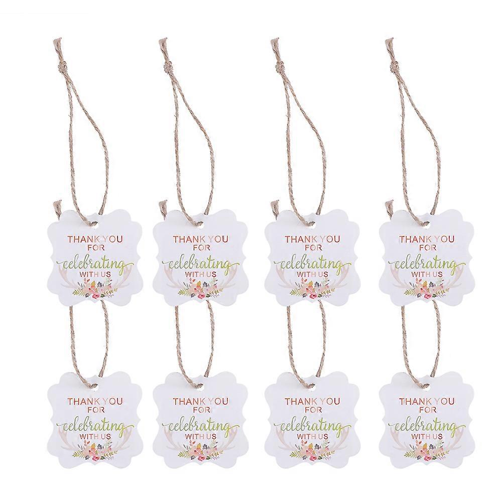 Hanger Tags Antler Design English Word Flower Printing For Wedding 100Pcs