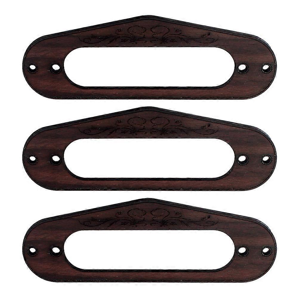 Guitar Pickup Mounting Ring for Electric Guitars Single Coil Plastic Coffee 3 Pieces Inner