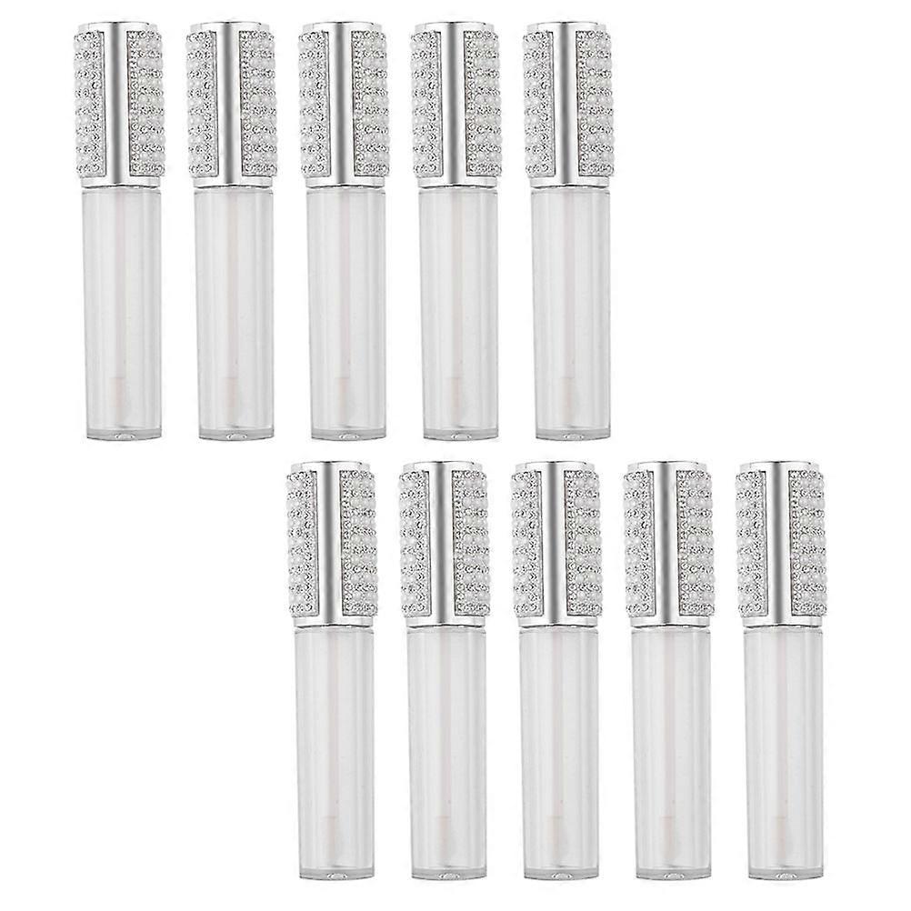 10pcs Refillable Lip Gloss Tubes with , Empty Balm Containers for DIY Lipstick, Portable Glaze Bottles for Travel & Gift Use