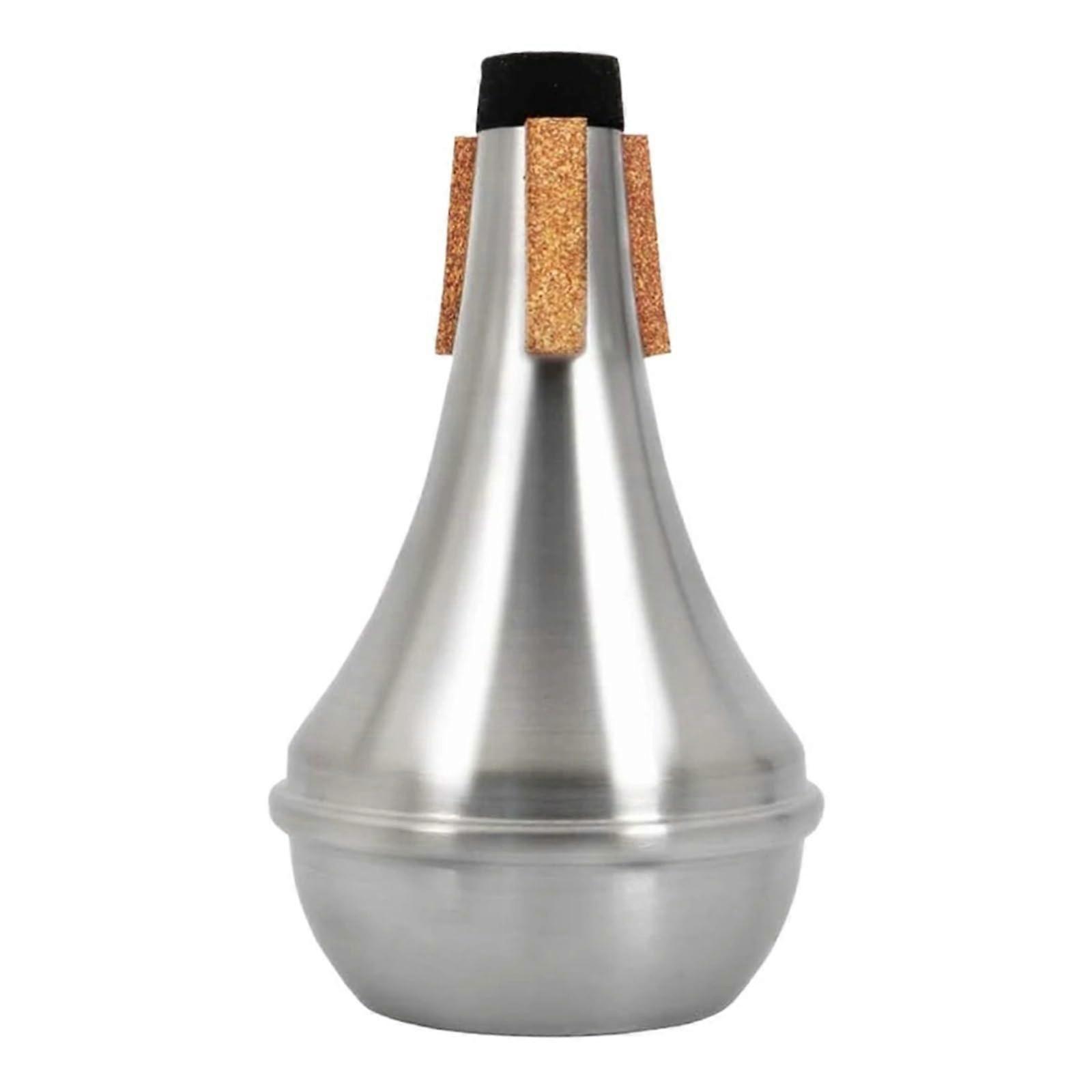 Trumpet Mute Cork-Aluminium Backing, Lightweight Muffler for Stage Performances and Practice, Silver, 1 Pcs