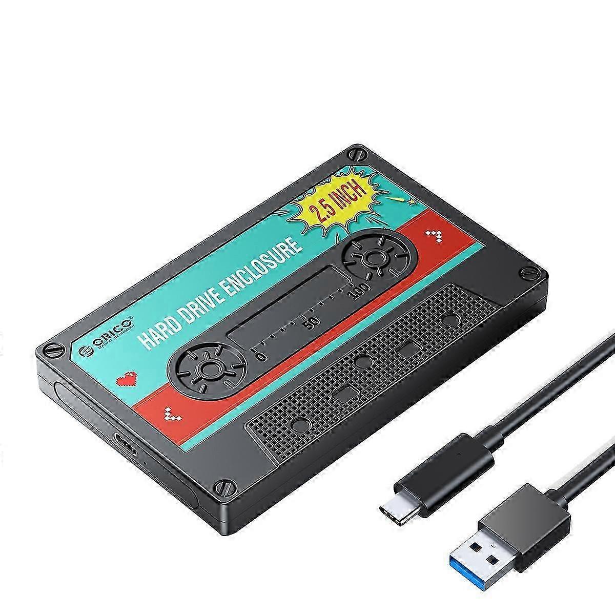 2,5-Zoll-Festplattengehäuse SATA-zu-USB3.0-externes Festplattengehäuse 6-Gbit/s-Typ-C-HDD-Gehäuse mit DI