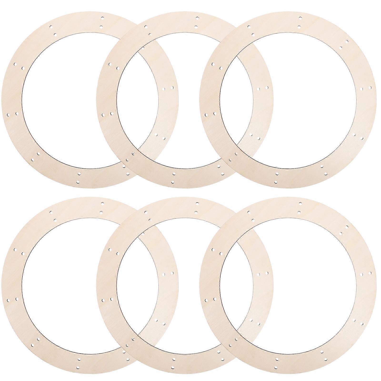 6pcs Wooden Round Wreath Frames for DIY Circle Wreath Making