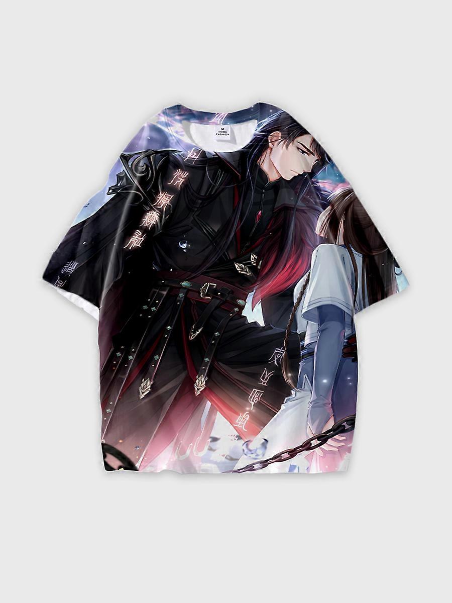 T-shirt round neck Role Pattern loose short sleeve E3682