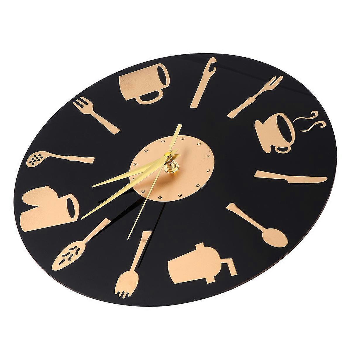 Unique Wall Clock Tableware Design For Home Decoration 11.81x11.81x0.79inch Fashionable Style 1Pcs