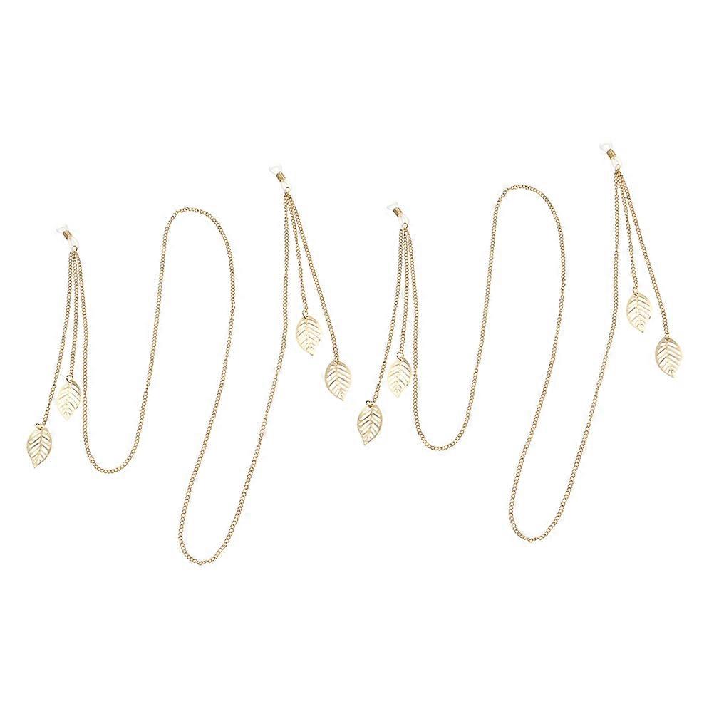 Eyewear Retainers 2Set Eyeglass Hanging Strap Ideal For Running Golden Color Prevent Falling