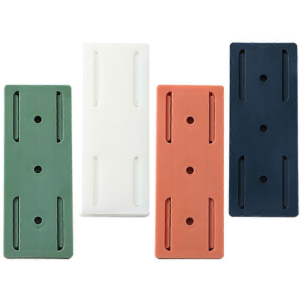 4pcs Punch Wall Mounted Socket Holder Self Adhesive Power Strip Rack Cable Management Organizer for Home Office Use