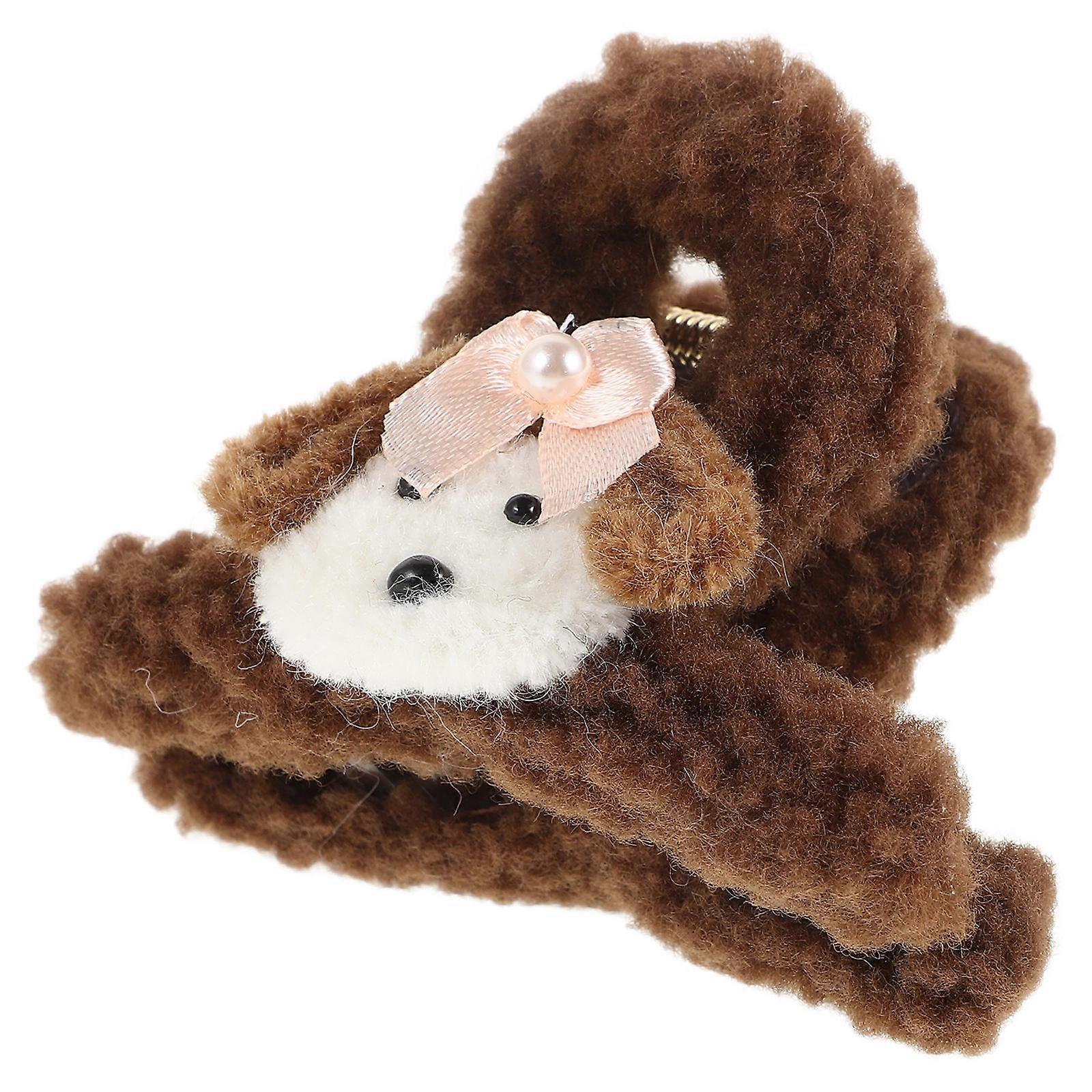 Cute Cartoon Dog Plush Hair Claw Clip for Women – Soft Fuzzy Hair Accessory with Adorable Plush Design for All Hairstyles