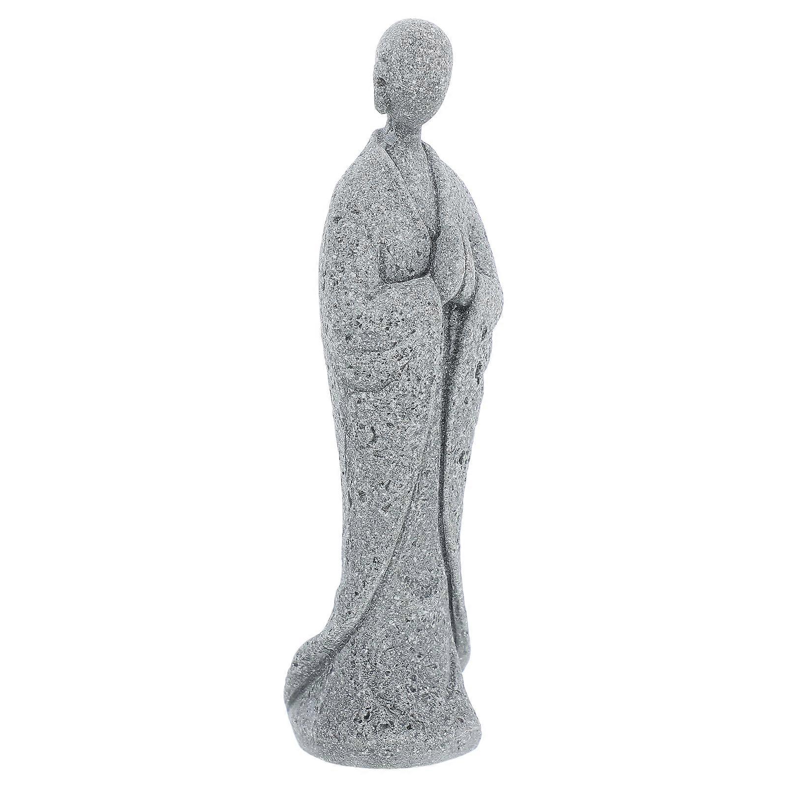 Grey Powder Monk Figurine for Decoration with Realistic Details Enhancing Any