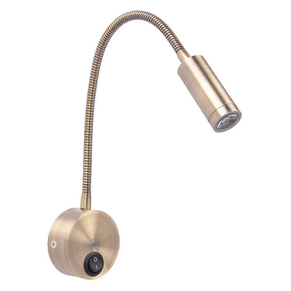 Stylish Golden LED Wall Lamp for Bedroom with Flexible Hose and Switch Control LED Spotlight