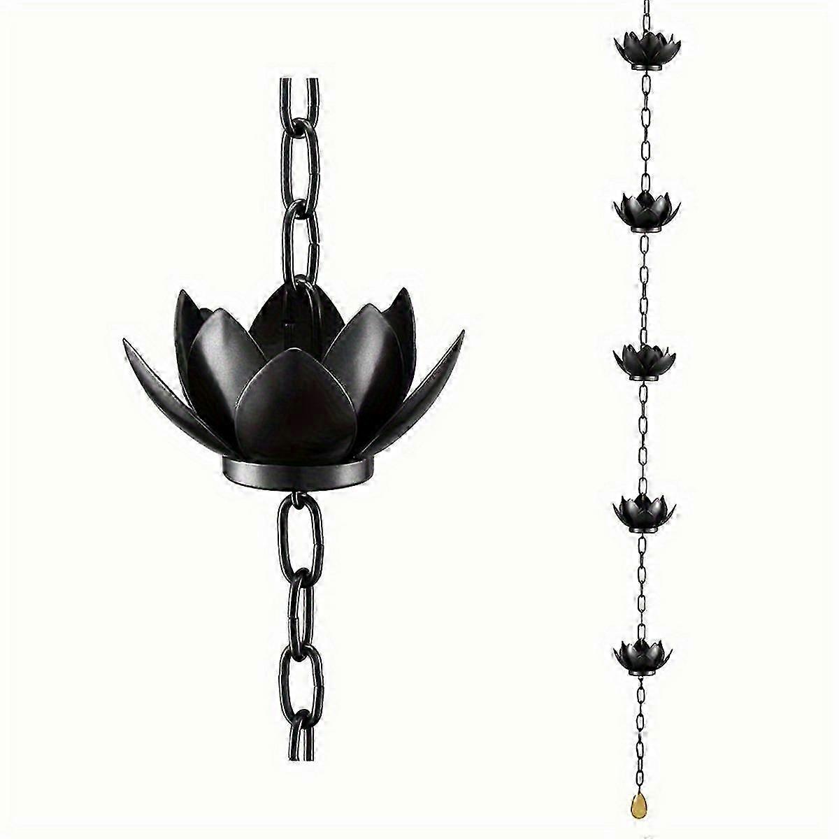 Lotus Style Rain Chain for Outdoor Gutters, Rain Chain Cups to Replace Gutter Downspout, Water Diverter