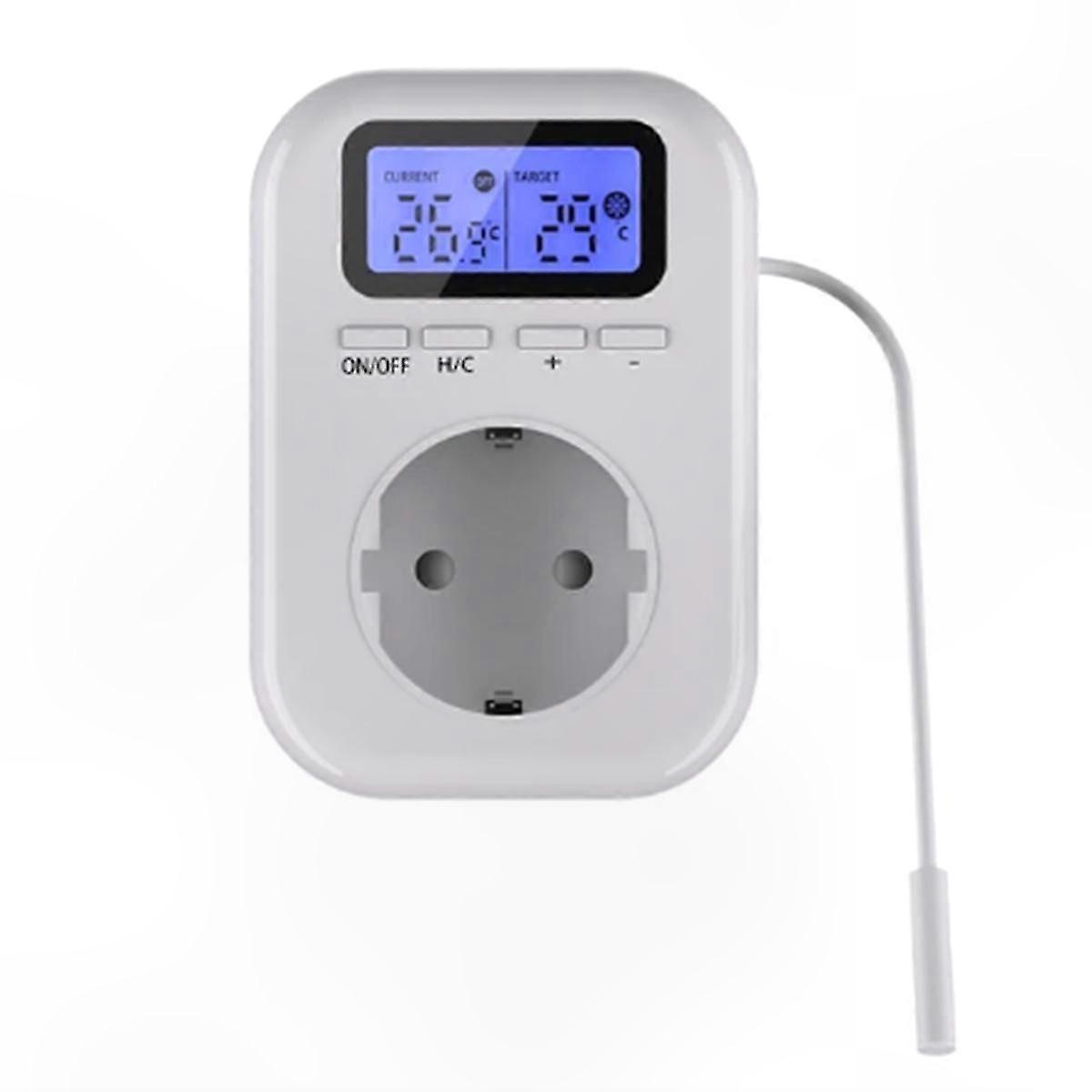 EU Plug 220V Temperature Control Outlet with Sensor for Home Appliances