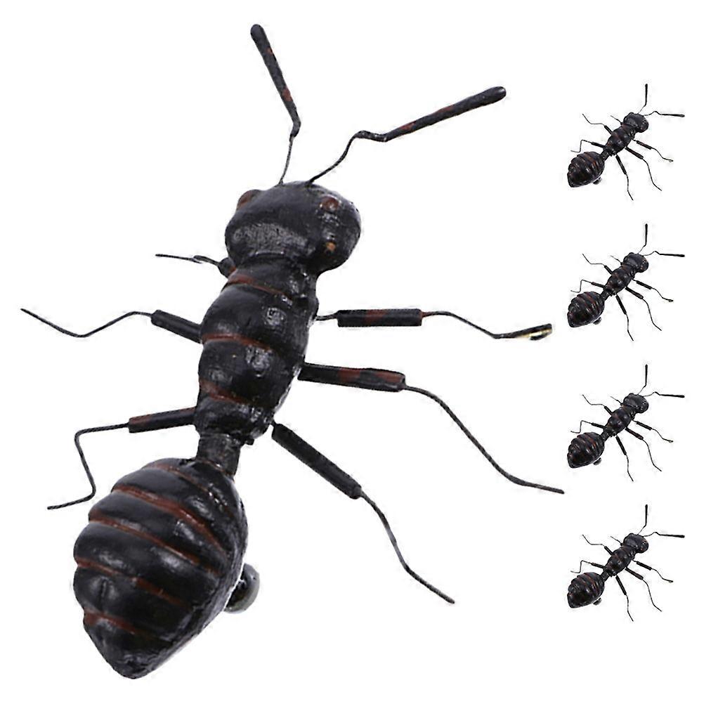 Simulation Ants Decor 5Pcs Ant Models Black Garden Ants Decorative Teaching Aids DIY Projects