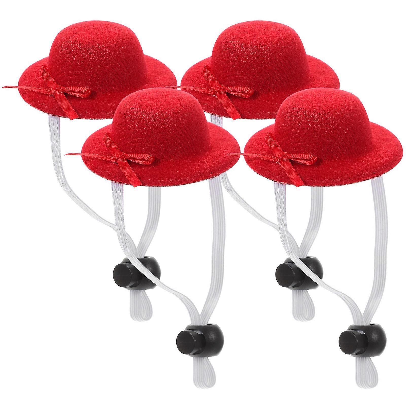 Miniature Hats For Dolls 4Pcs Color Design Tiny Hat Suitable For DIY Crafts Making 5.8X2CM Durable