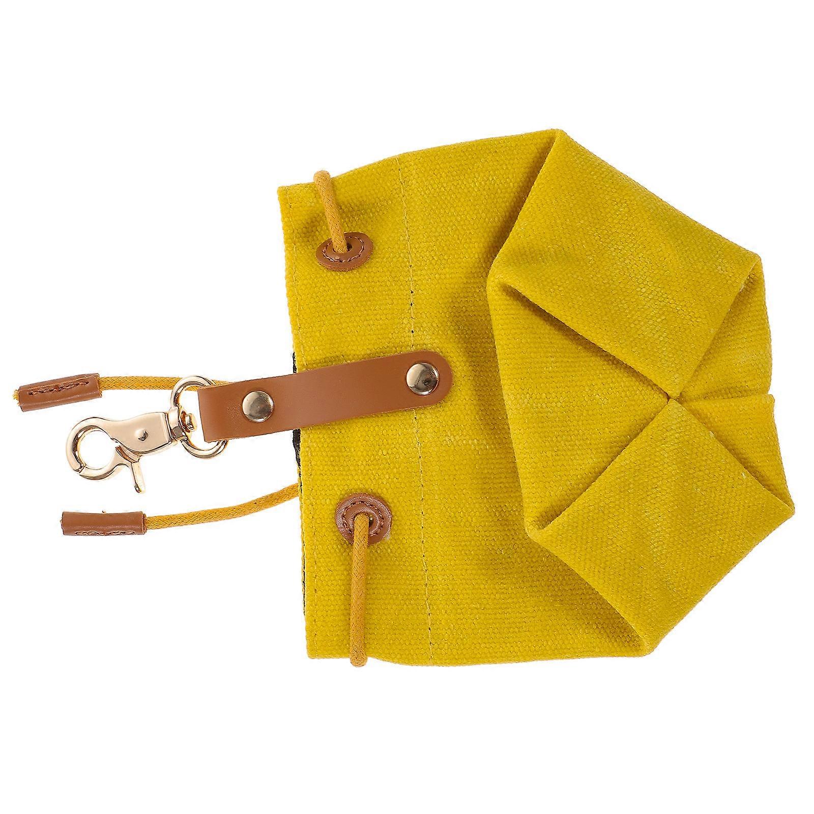 Dog Food Holder Suitable For Travel With Dogs In Yellow Made Of Felt 1Pcs