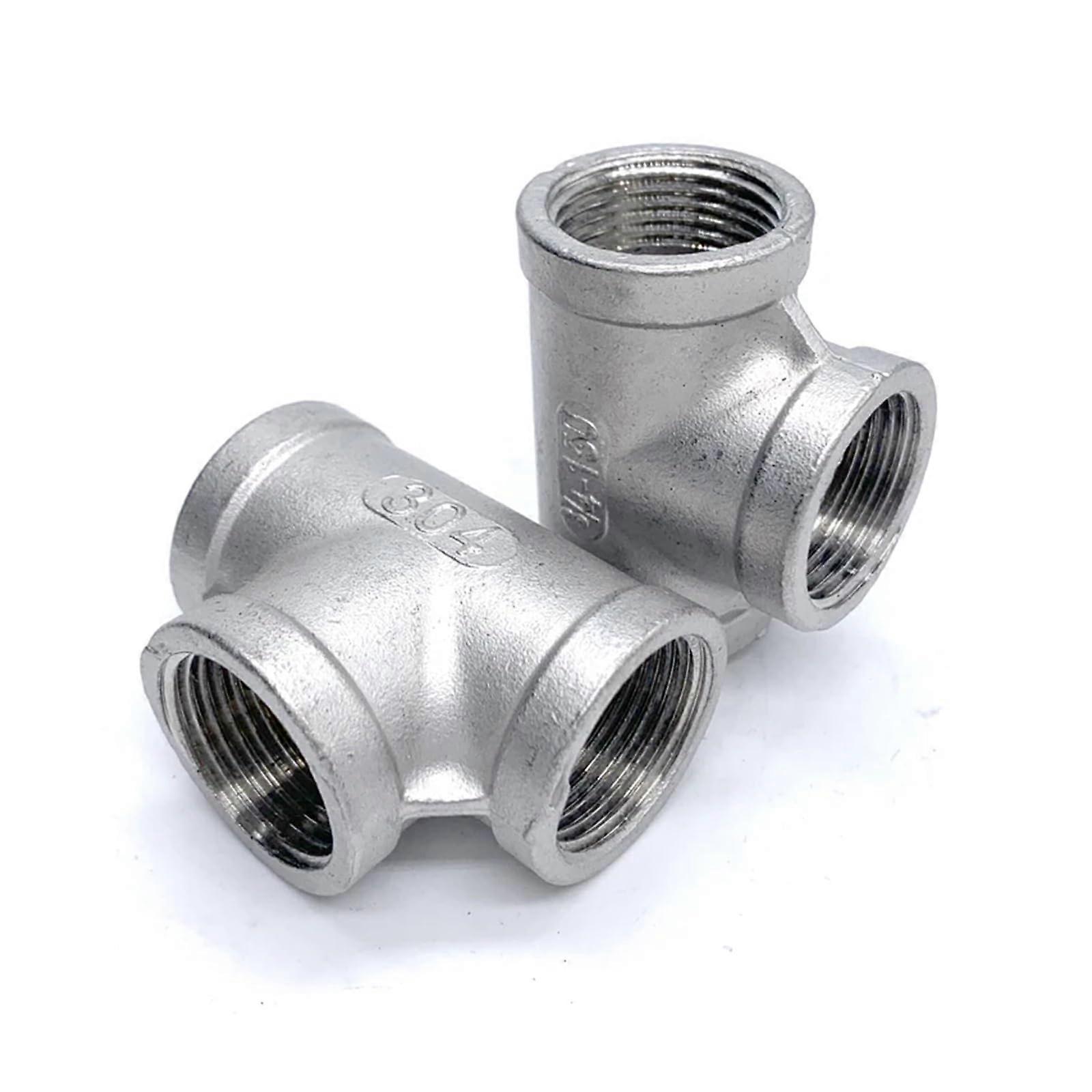 1pc 1/8'' 2'' NPT Female Thread 304 Stainless Steel Equal 3 Ways Tee Type Water Pipe Fitting SS304 Joint Connector (11/2')