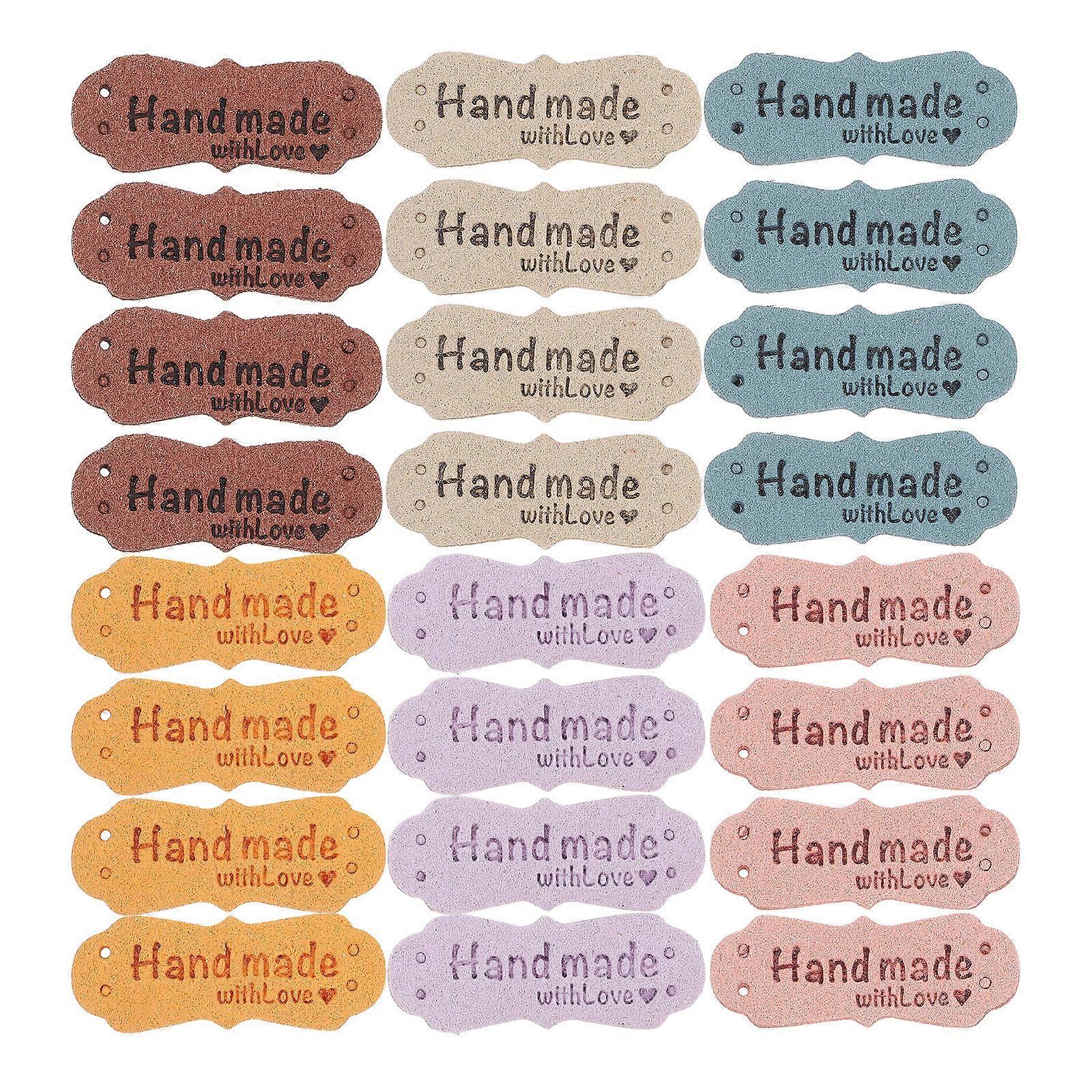 Handmade Crochet Labels 60Pcs Ideal For Women Crafted From Quality PU Material Bringing A Touch Of Style