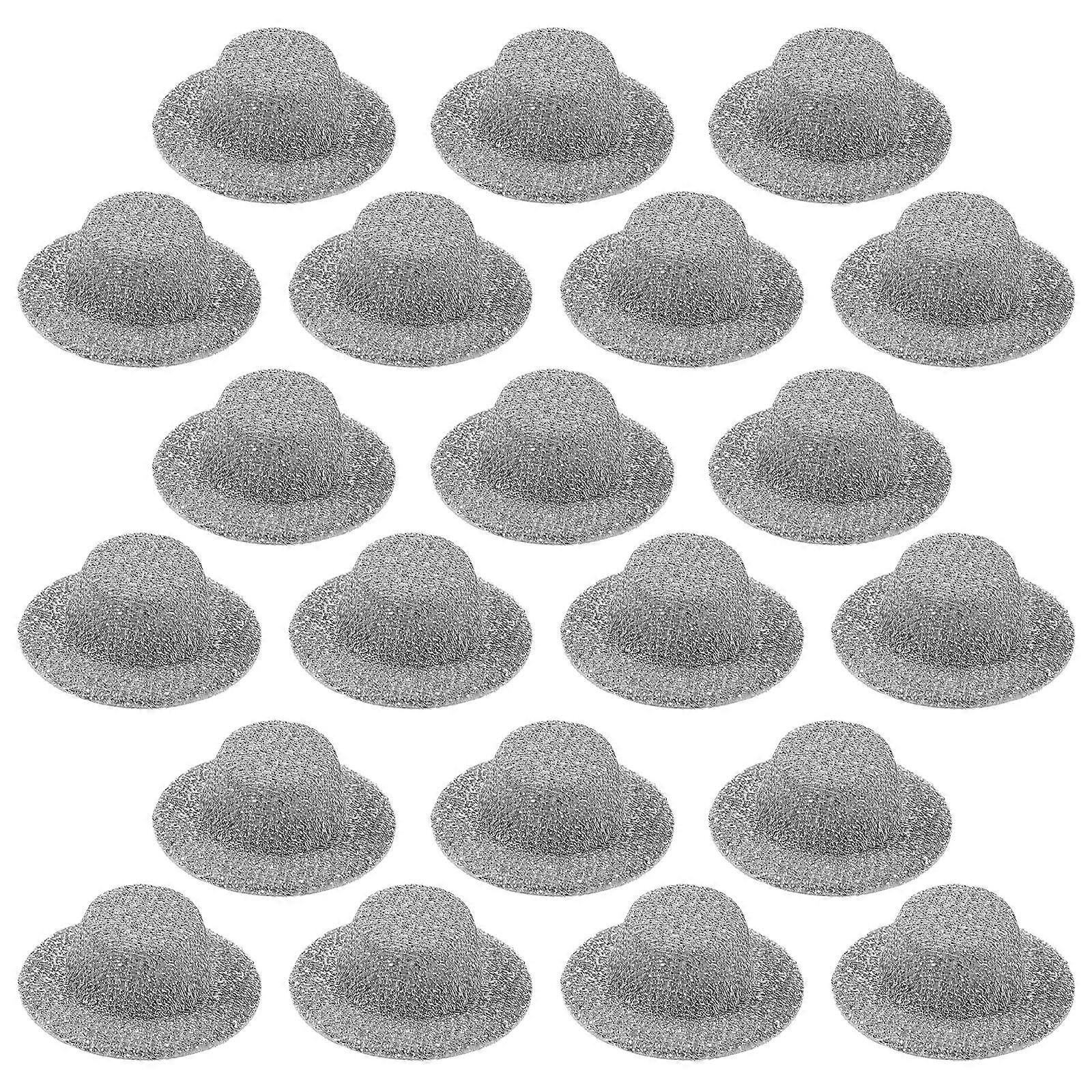 Silver Mini Jazz Hat Model for Decor Creative DIY Craft and Doll House Accessories 20 Pieces