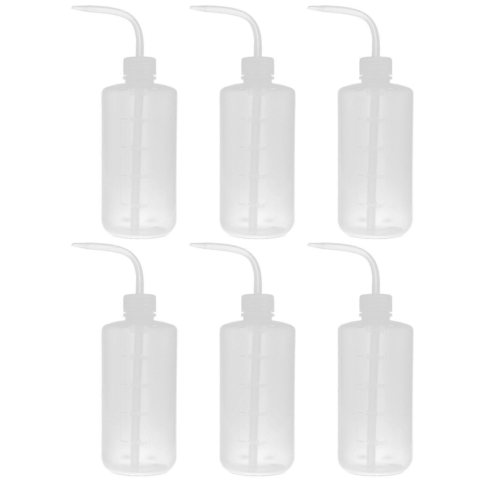 6pcs Squeeze Bottles with Scale, Plastic Wash Bottles for Labs, Narrow Tip Cleaning Bottles, Refillable Lightweight Containers for Home Use