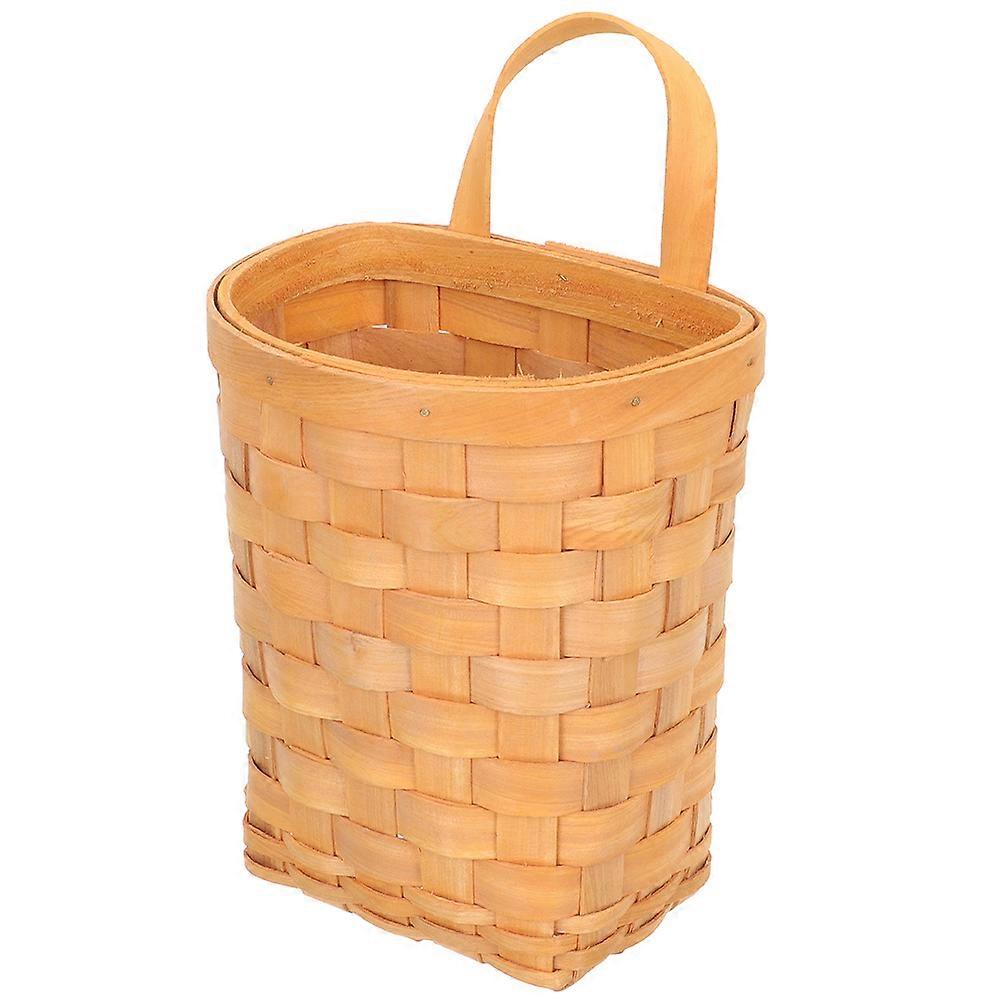 Rustic Woven Wall Hanging Basket – , Space Saving Storage Organizer for Kitchen Utensils, Dorm Essentials, Cosmetics, and Decorative Home or Garden