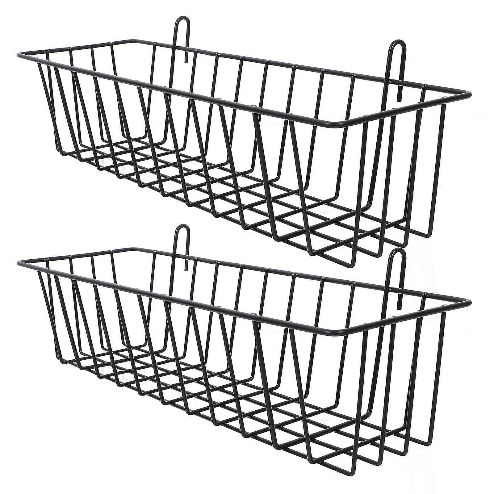 Storage Wire Hanging Baskets 2Pack Modern Design For Kitchen Garage Use Iron Material Organizing Solution