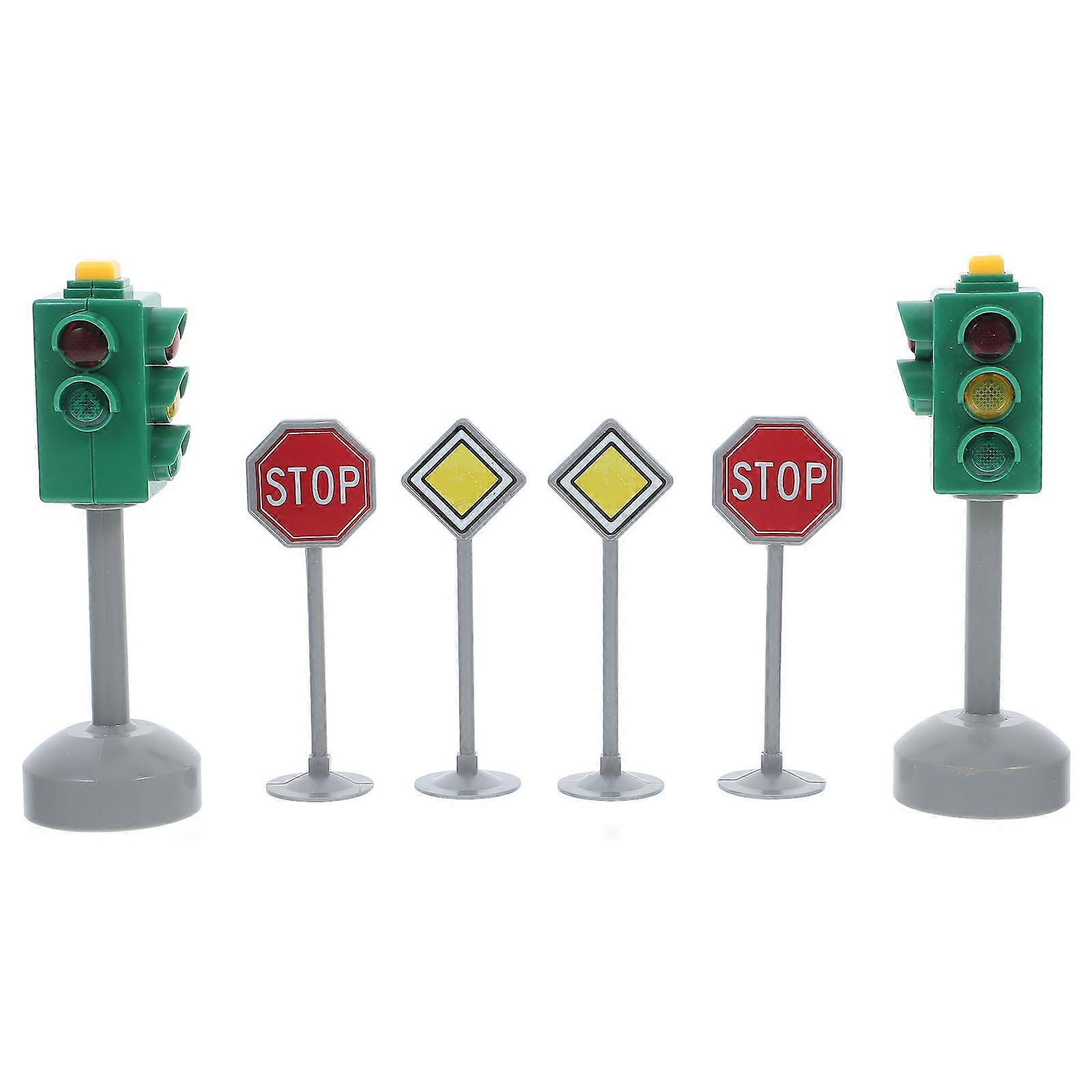 Road Safety Education Toy Set For Kids With Lifelike Mini Model And Assorted Color 2 Sets