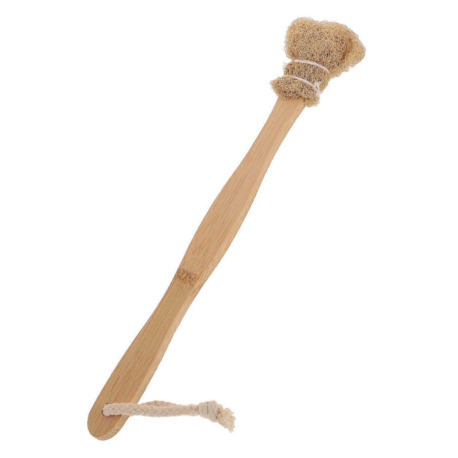 Wooden Handle Long Loofah Cleaning Brush for Bottles, Mugs, Pots, and Pans – Multi Purpose, Safe Material, Easy Grip